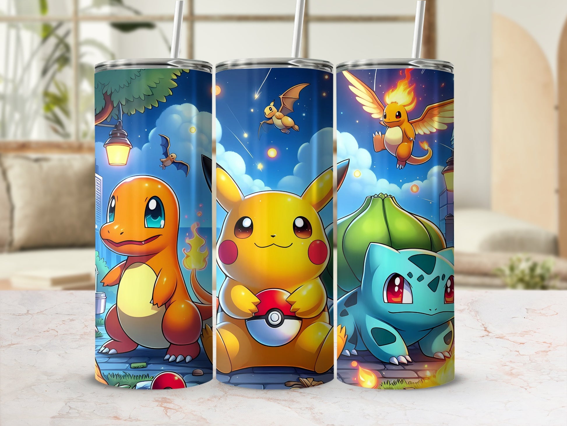 Cute Pokémon Characters Tumbler Cup for Fans