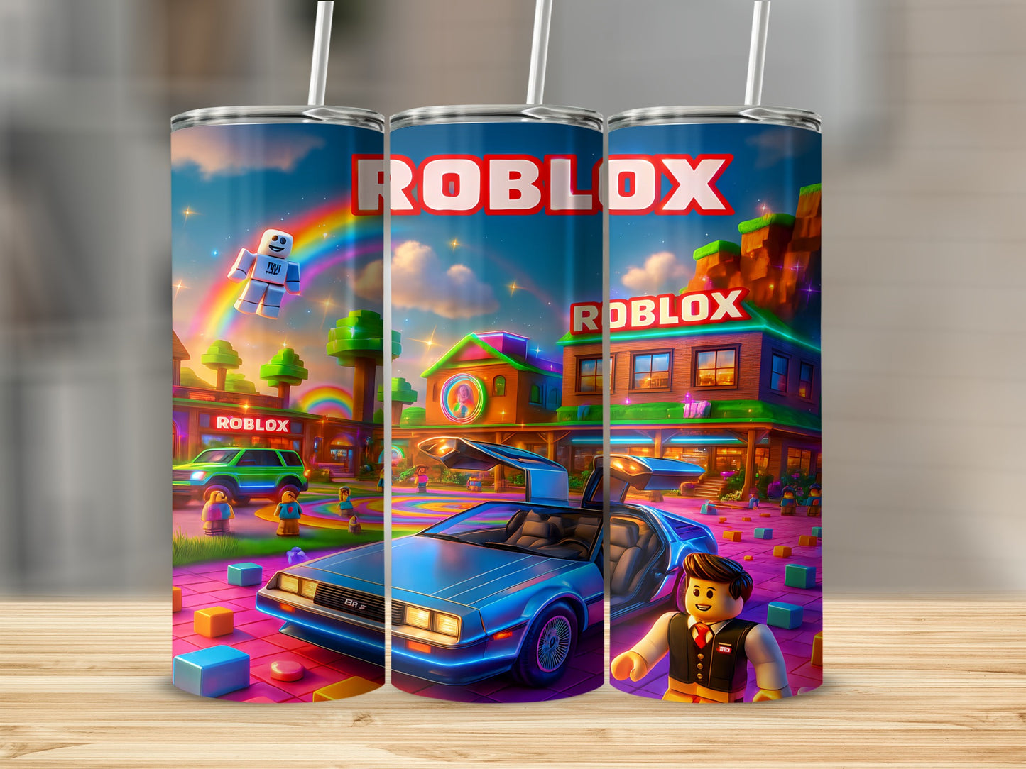 Roblox Game Scenes Stainless Steel Tumbler