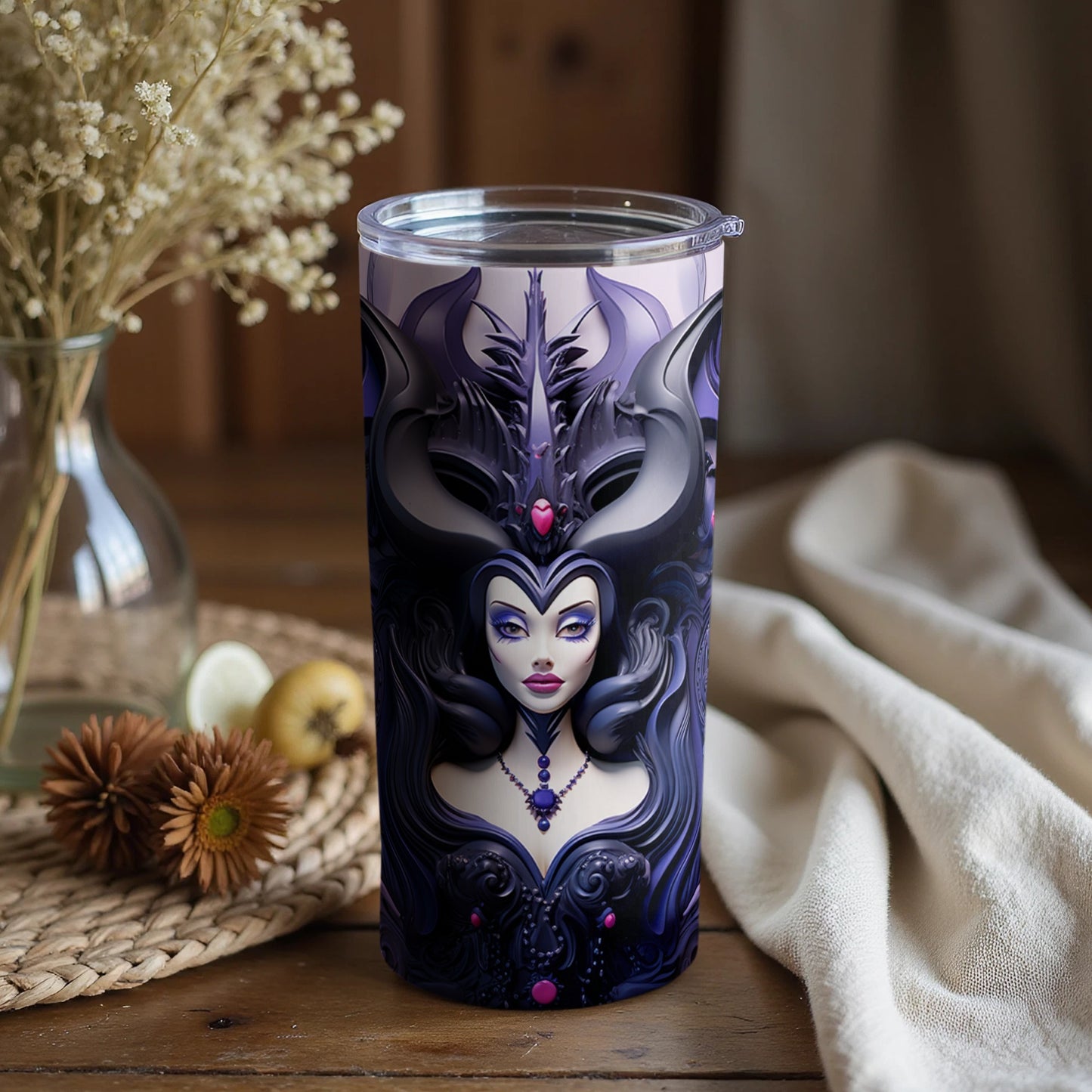 Enchanting Dark Fantasy Queen Travel Tumbler