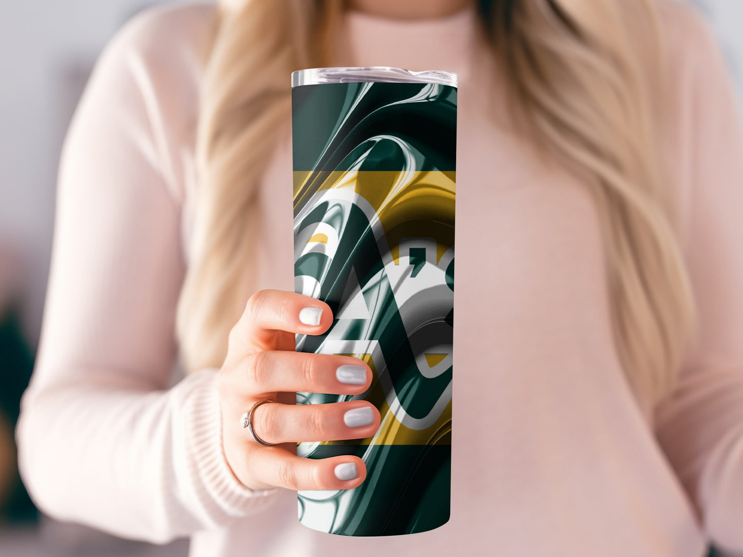 Oakland Athletics Inspired Abstract Flow Design Tumblers