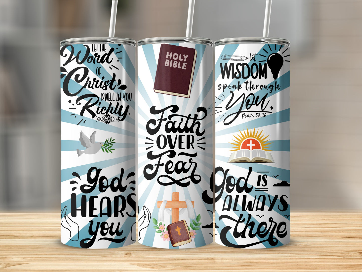 Christian Inspirational Quotes Design Tumbler Cup