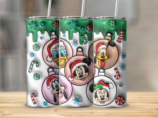 Christmas Cartoon Character Ornaments Tumbler Design