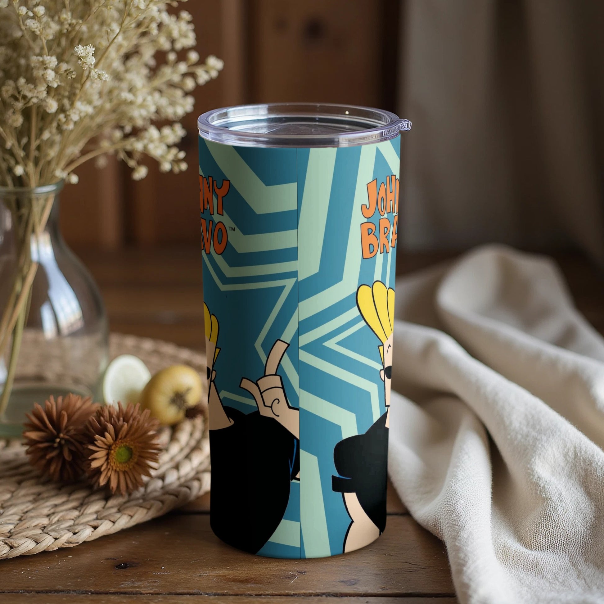 Johnny Bravo Cartoon Character Insulated Tumbler Cup