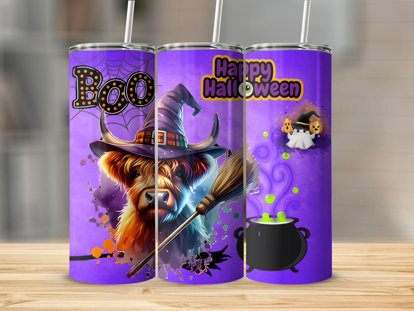 Halloween Boo and Witch Design Tumbler Product
