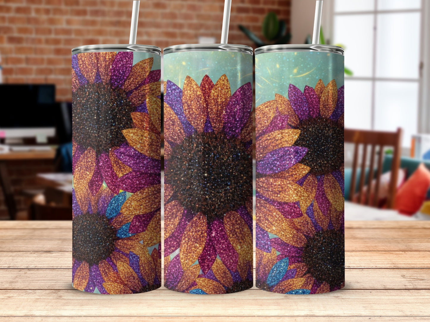 Vibrant Sunflower Artwork Tumbler for Colorful Drinkware