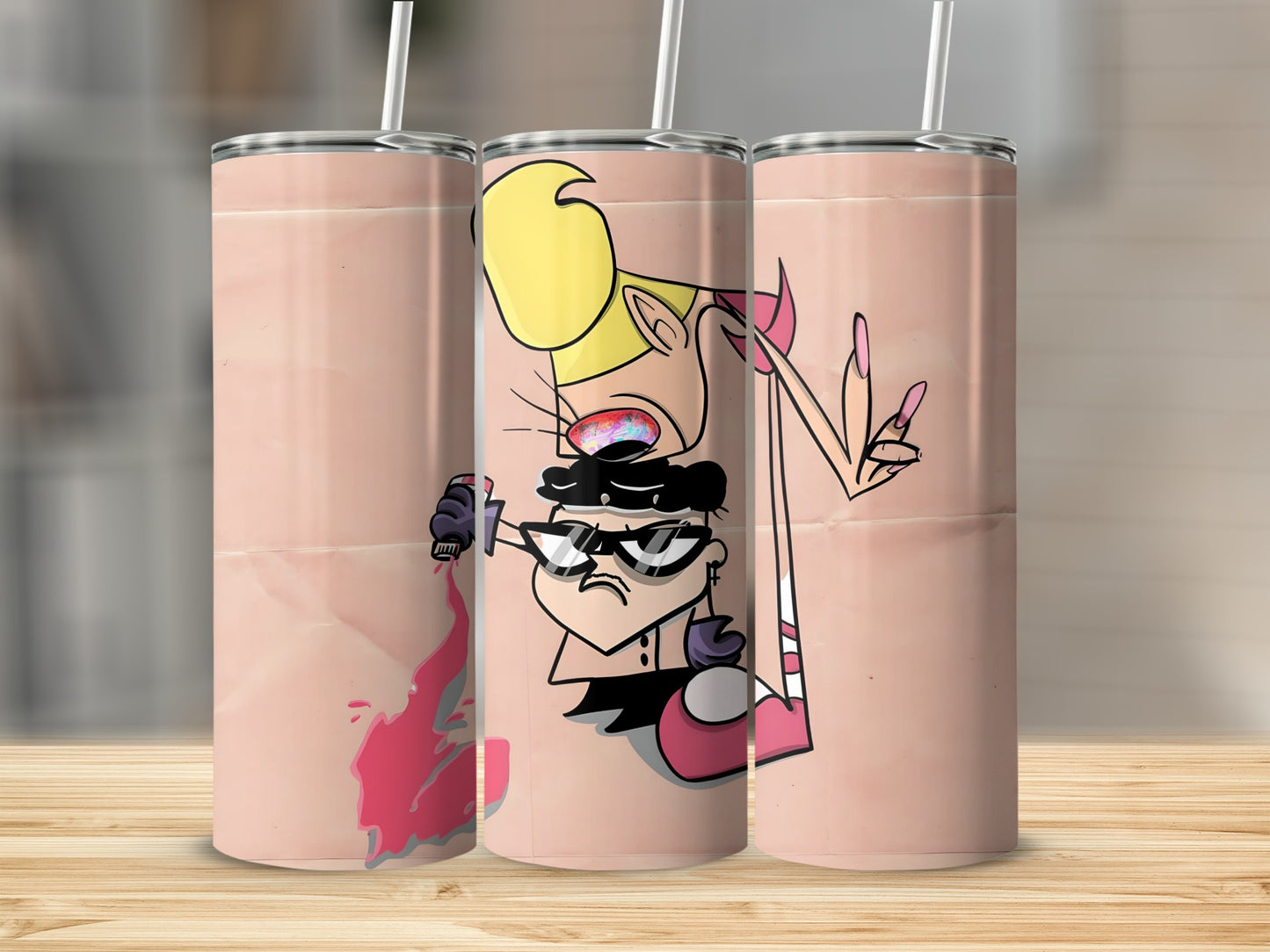 Fun Design Pink Cartoon Character Tumbler Accessory