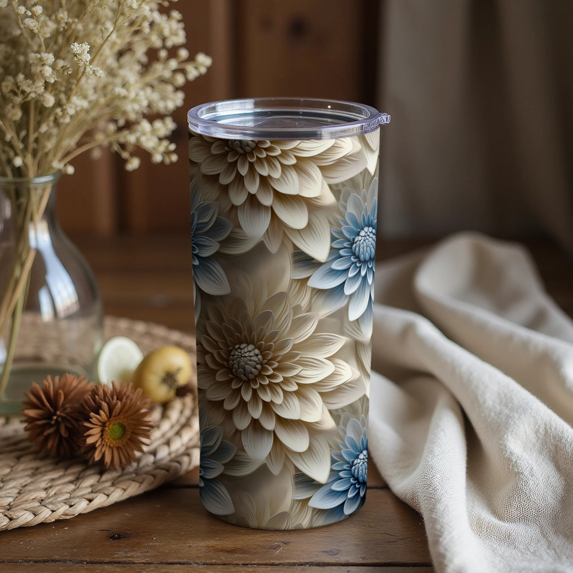 Elegant Floral Pattern Insulated Tumbler Product