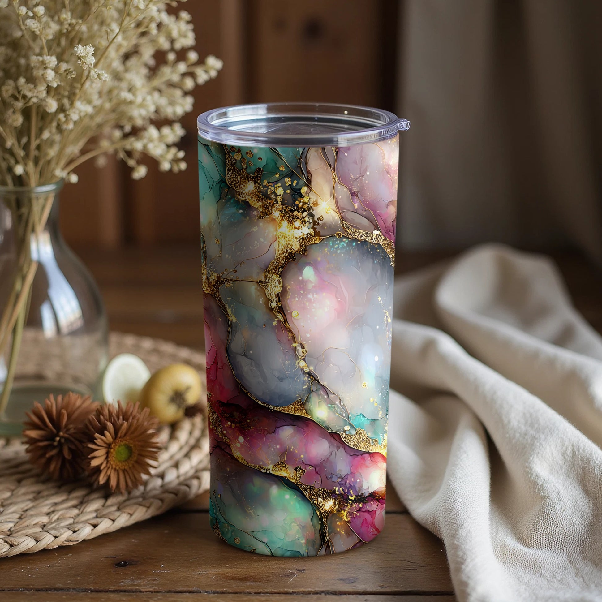 Colorful Artistic Design Insulated Travel Mug for Drinks