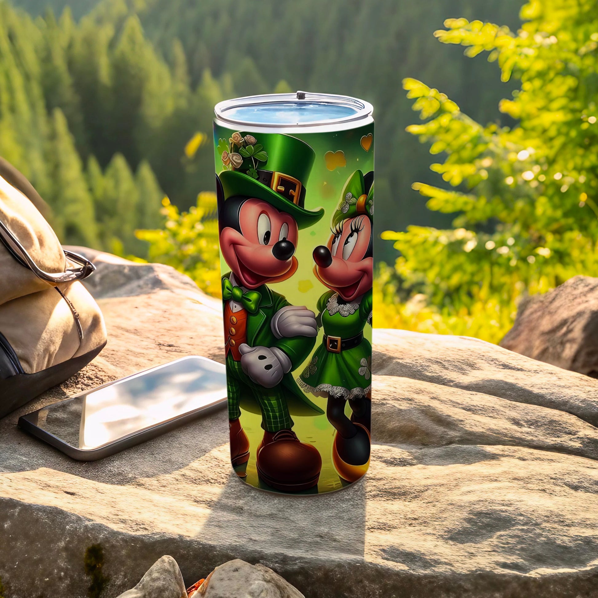 St. Patrick's Day Mickey and Minnie Tall Tumbler