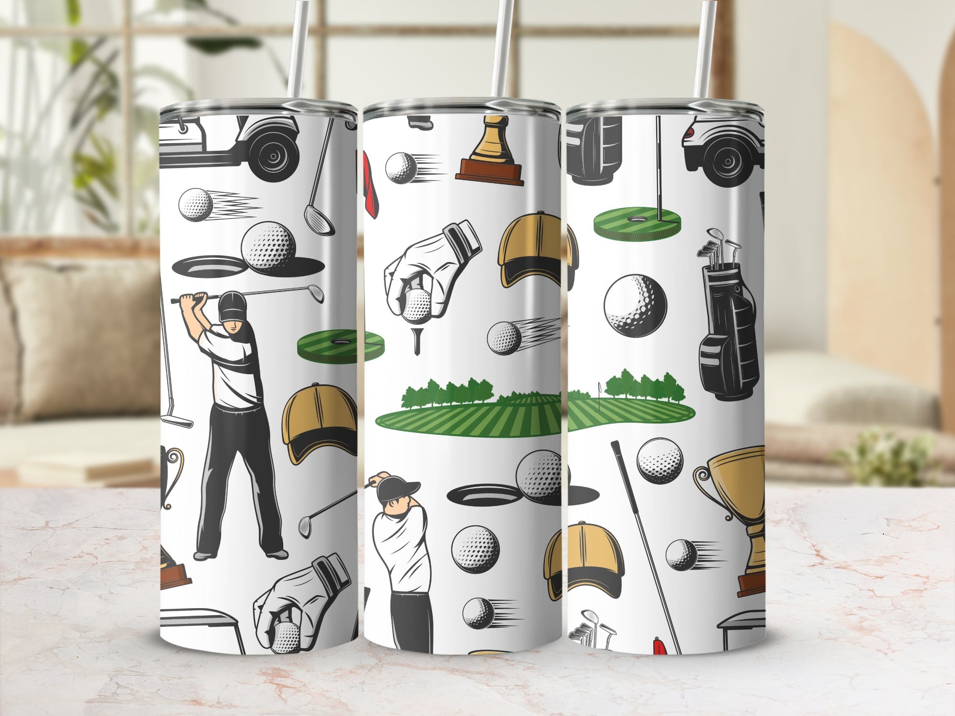 Golf Sport Themed Drinkware Tumblers for Enthusiasts