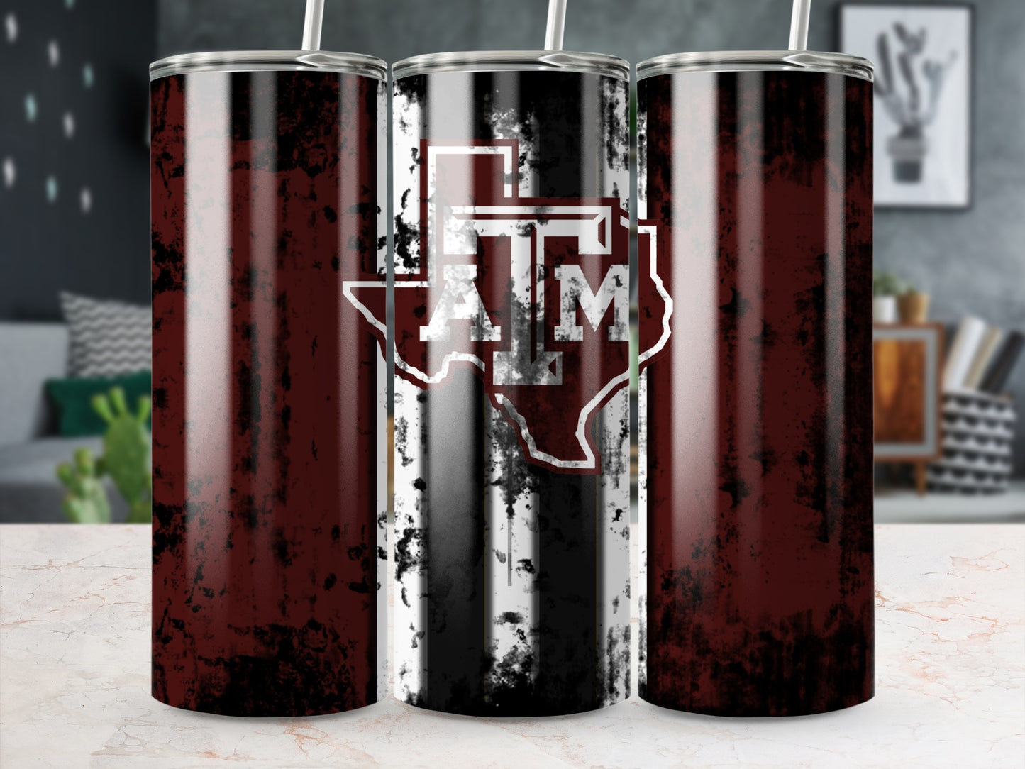 Texas AM State Outline Design Tumbler Cup