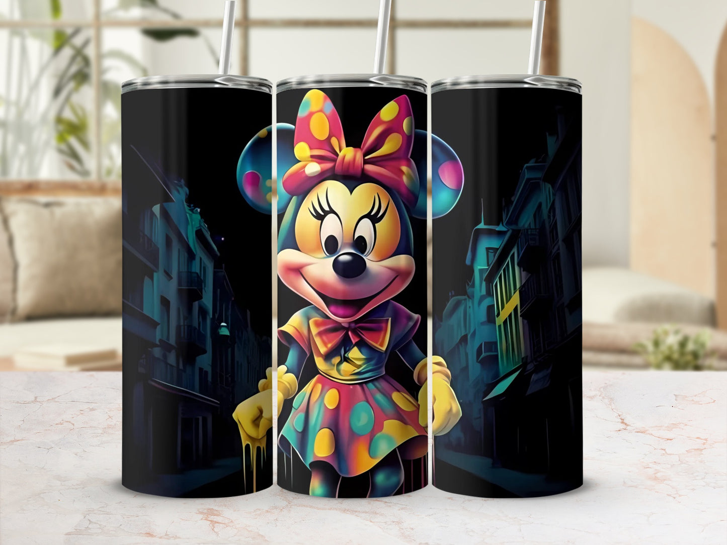 Vibrant Cartoon Character City Scene Tumbler
