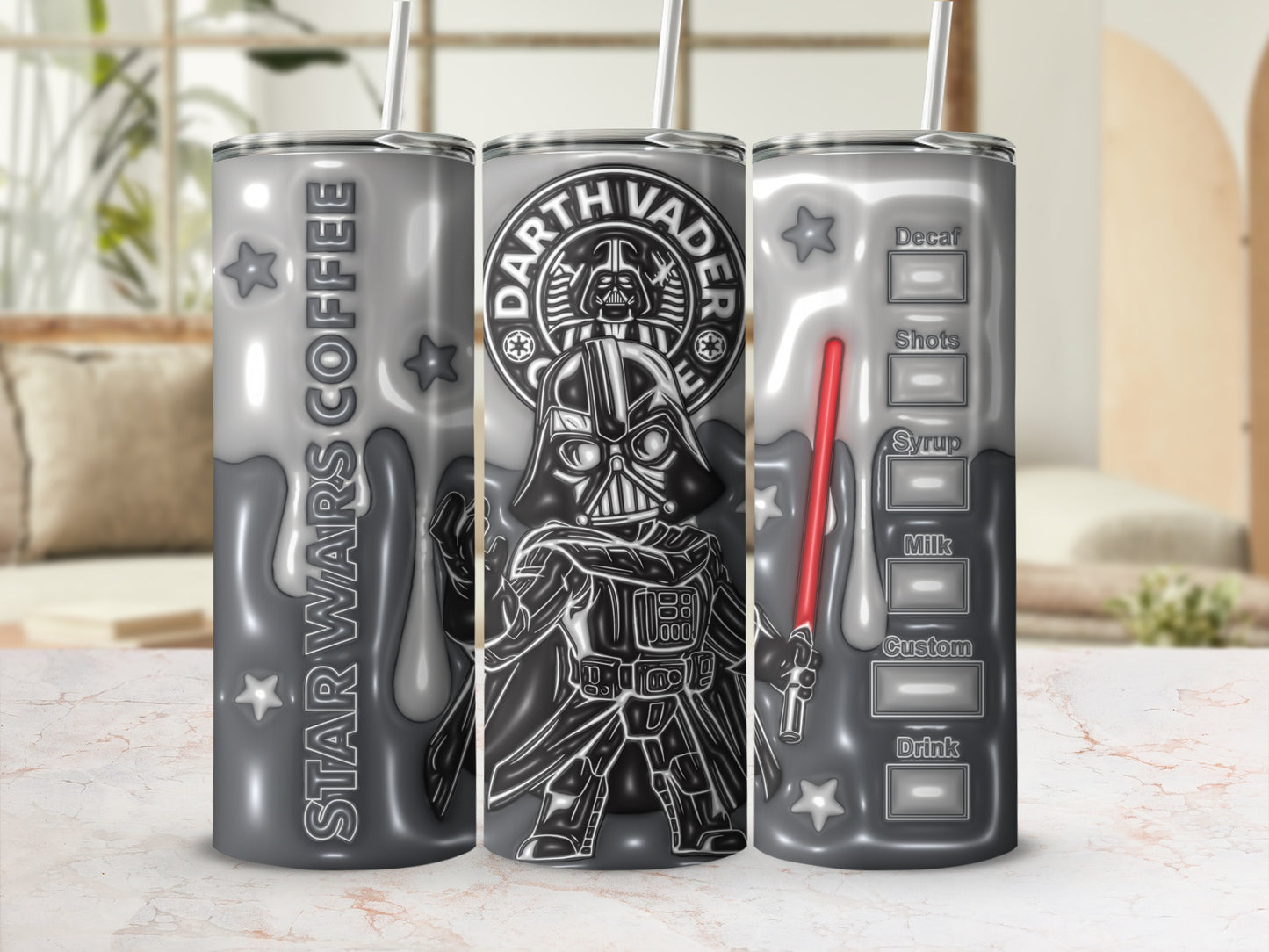 Darth Vader Star Wars Coffee Design Tumbler Drinkware