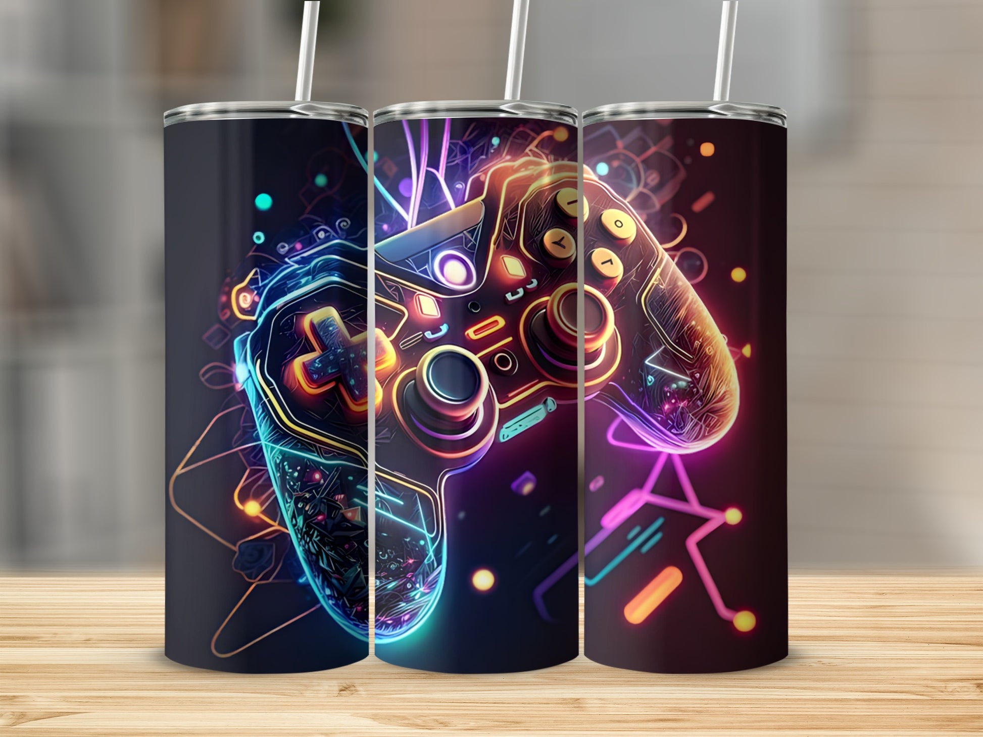 Vibrant Gaming Controller Design Tumbler Cups Product