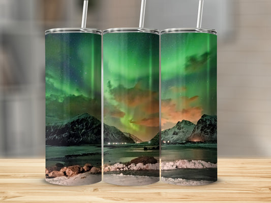 Northern Lights Scenic Landscape Custom Tumbler