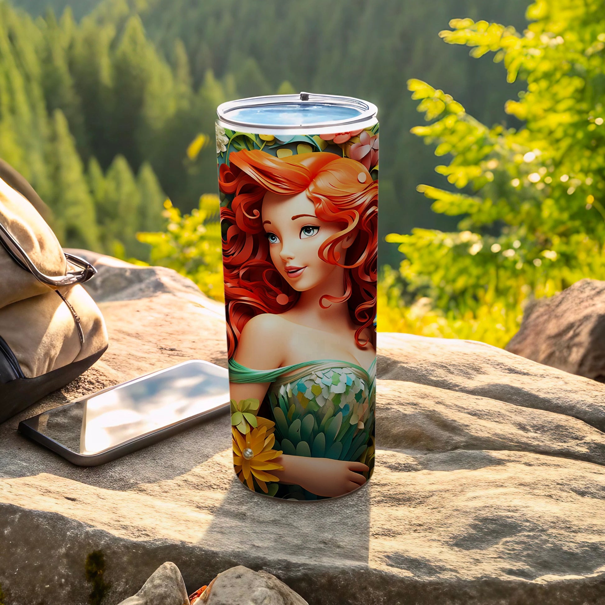 Enchanting Red-Haired Fairy Design Tall Tumbler