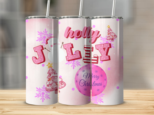 Holly Jolly Christmas Themed Insulated Drinkware