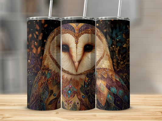 Beautiful Artistic Owl Design Tumbler for Beverages