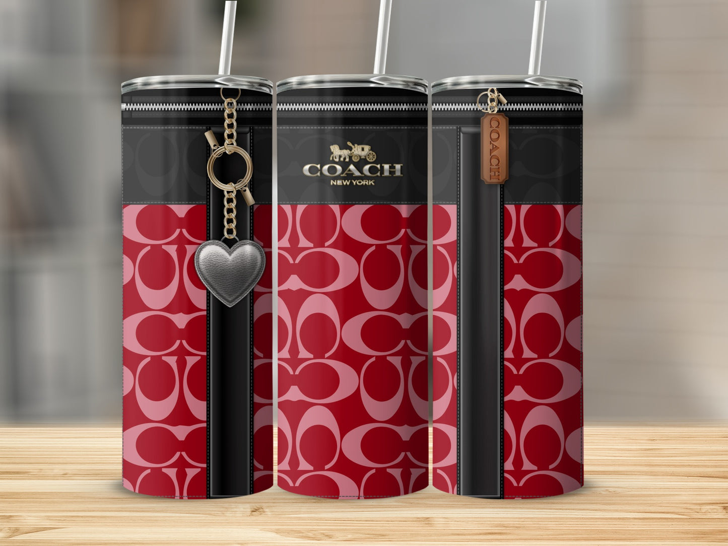Stylish Coach New York Signature Print Tumblers