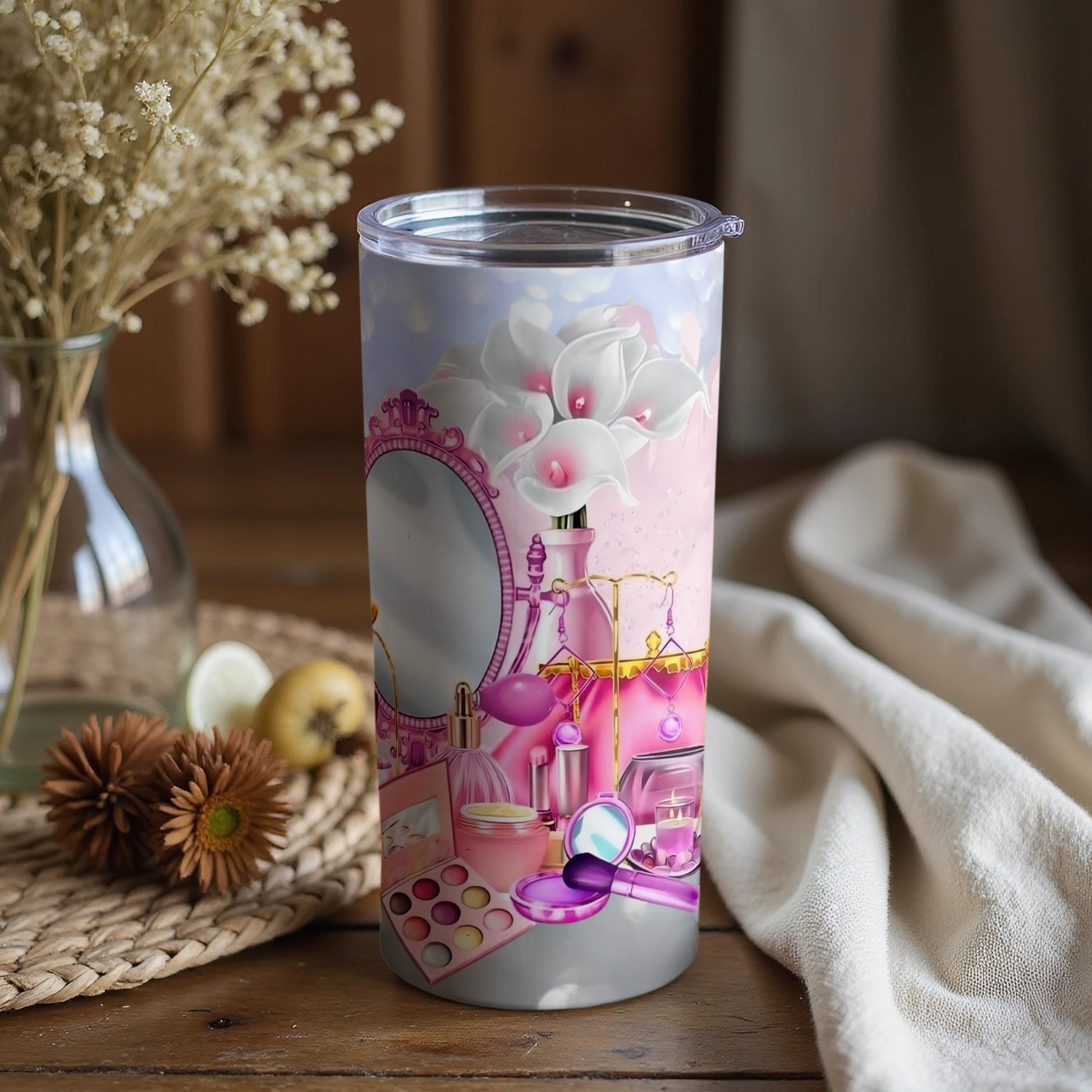Elegant Vanity Table Scene Tumbler for Daily Use