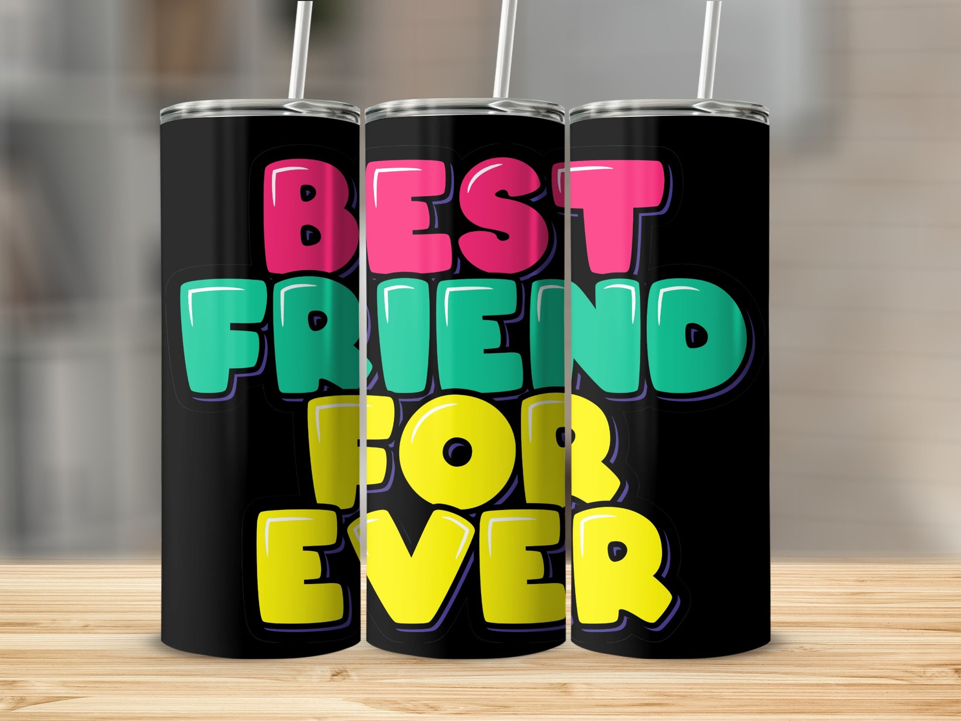 Best Friends Forever Colorful Tumbler Flask