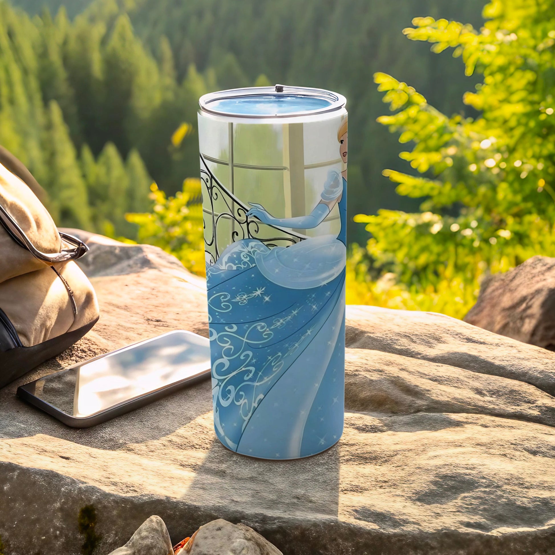 Elegant Princess Tumbler with Blue Magical Design