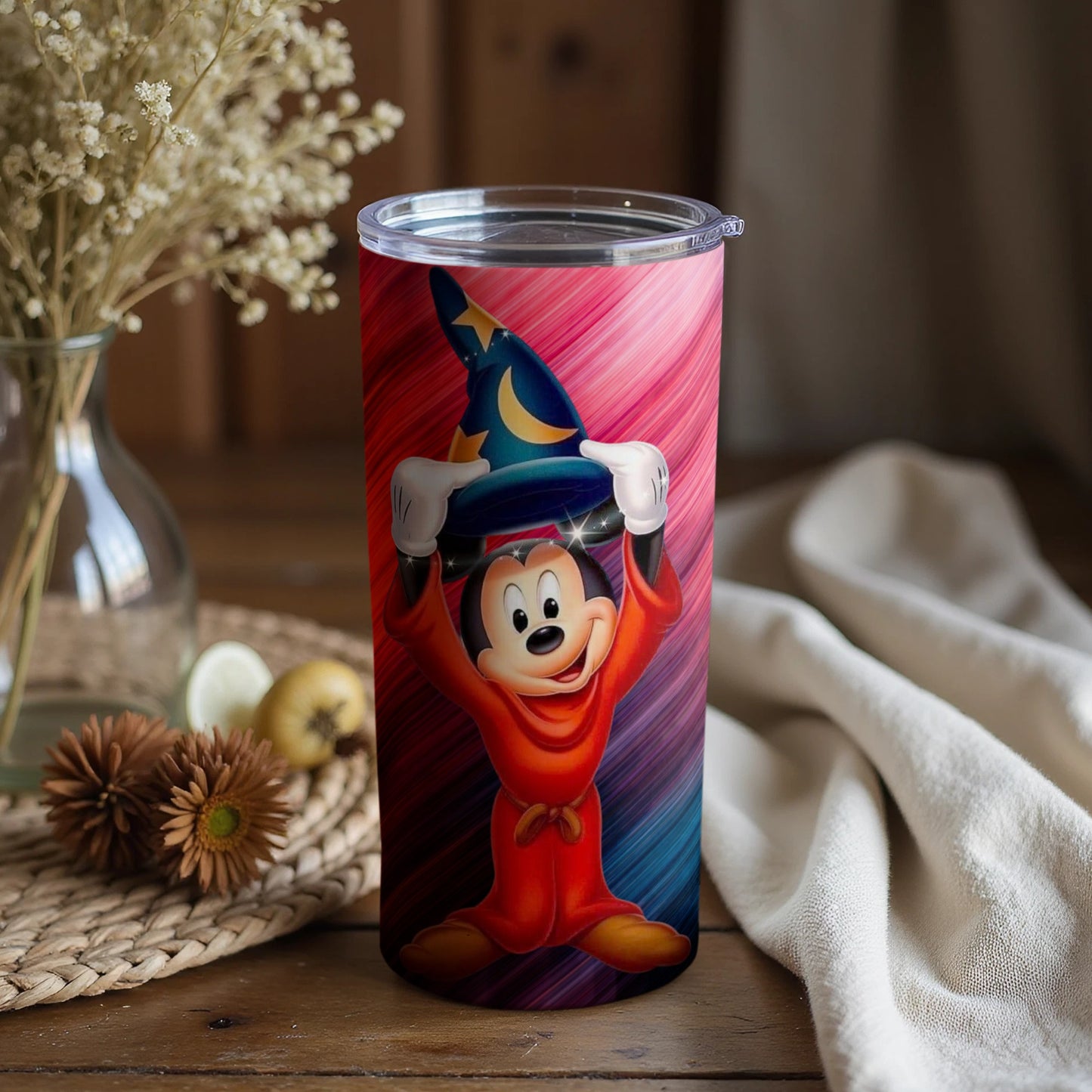 Disney Sorcerer Mickey Themed Tumbler Art