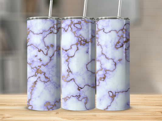 Light Purple and Gold Accent Marble Design Tumblers