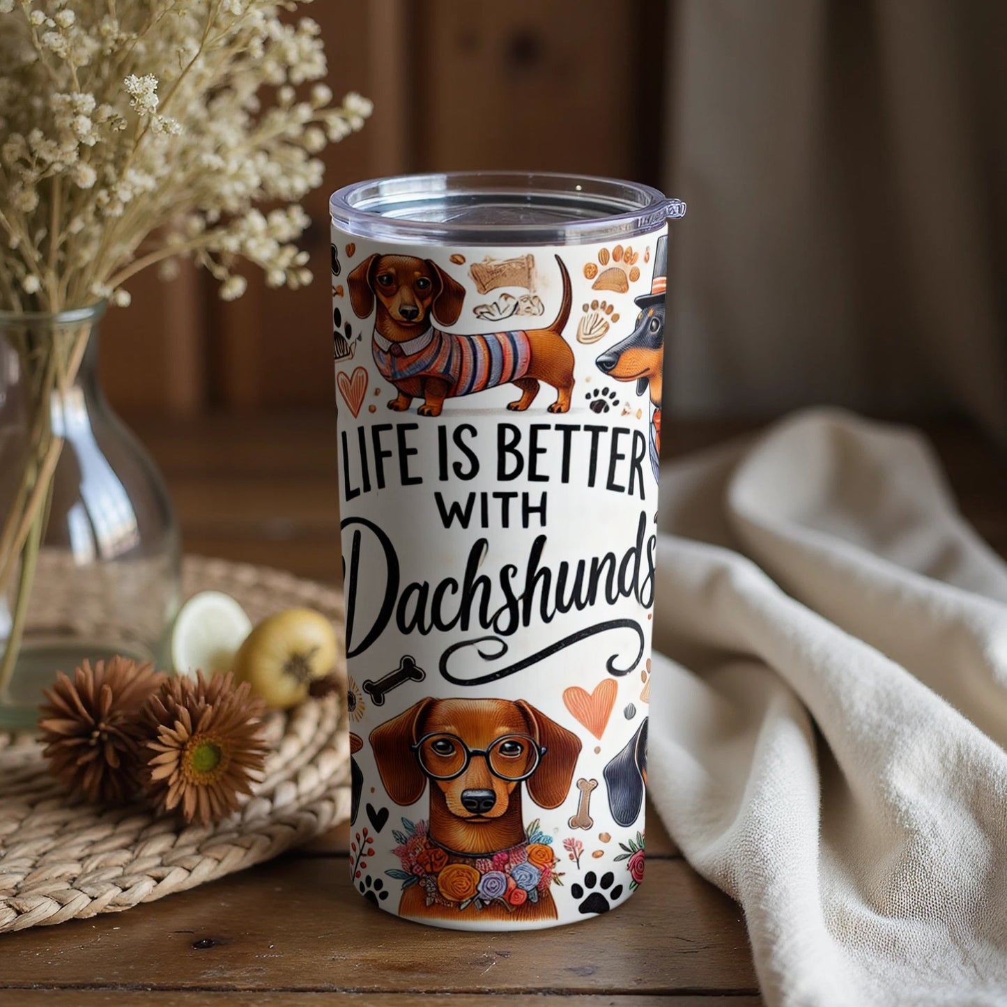 Life Is Better With Dachshunds Tumbler Cup 16oz