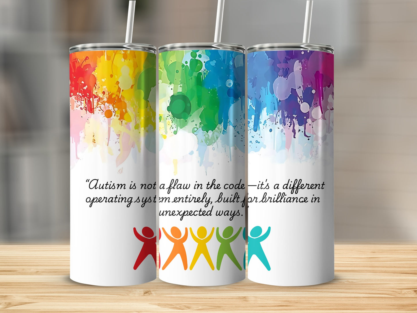 Autism Quote Inspirational Colorful Tumbler