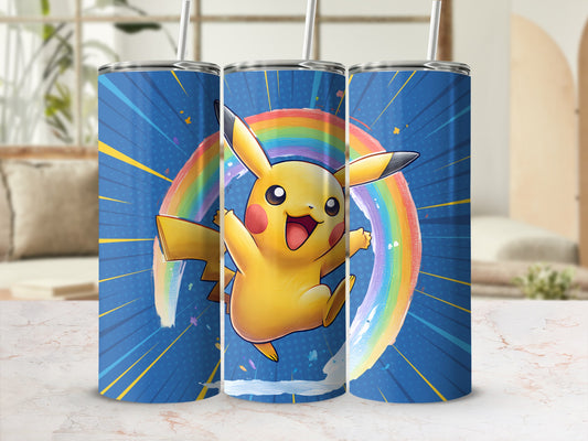 Pikachu Rainbow Tumbler with Straw