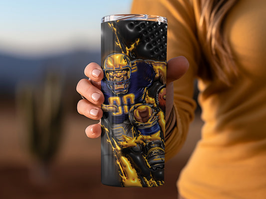 Los Angeles Chargers Football Player Running with Ball Tumblers