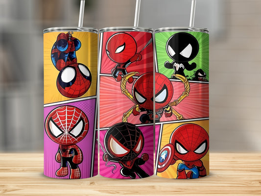 Spider Characters Colorful Design Insulated Tumbler Cup