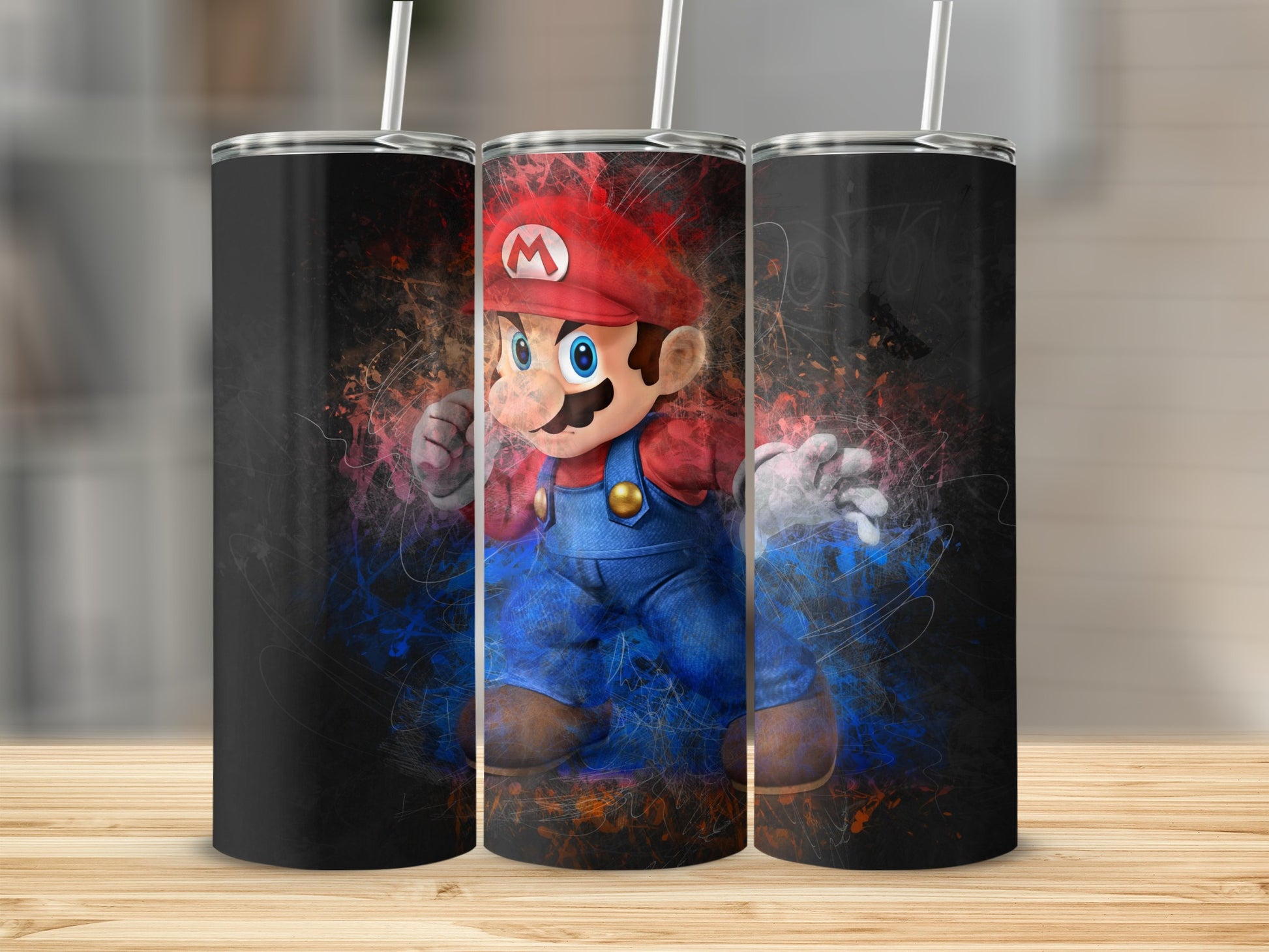 Colorful Mario Tumbler for Gamers and Fans Drinkware