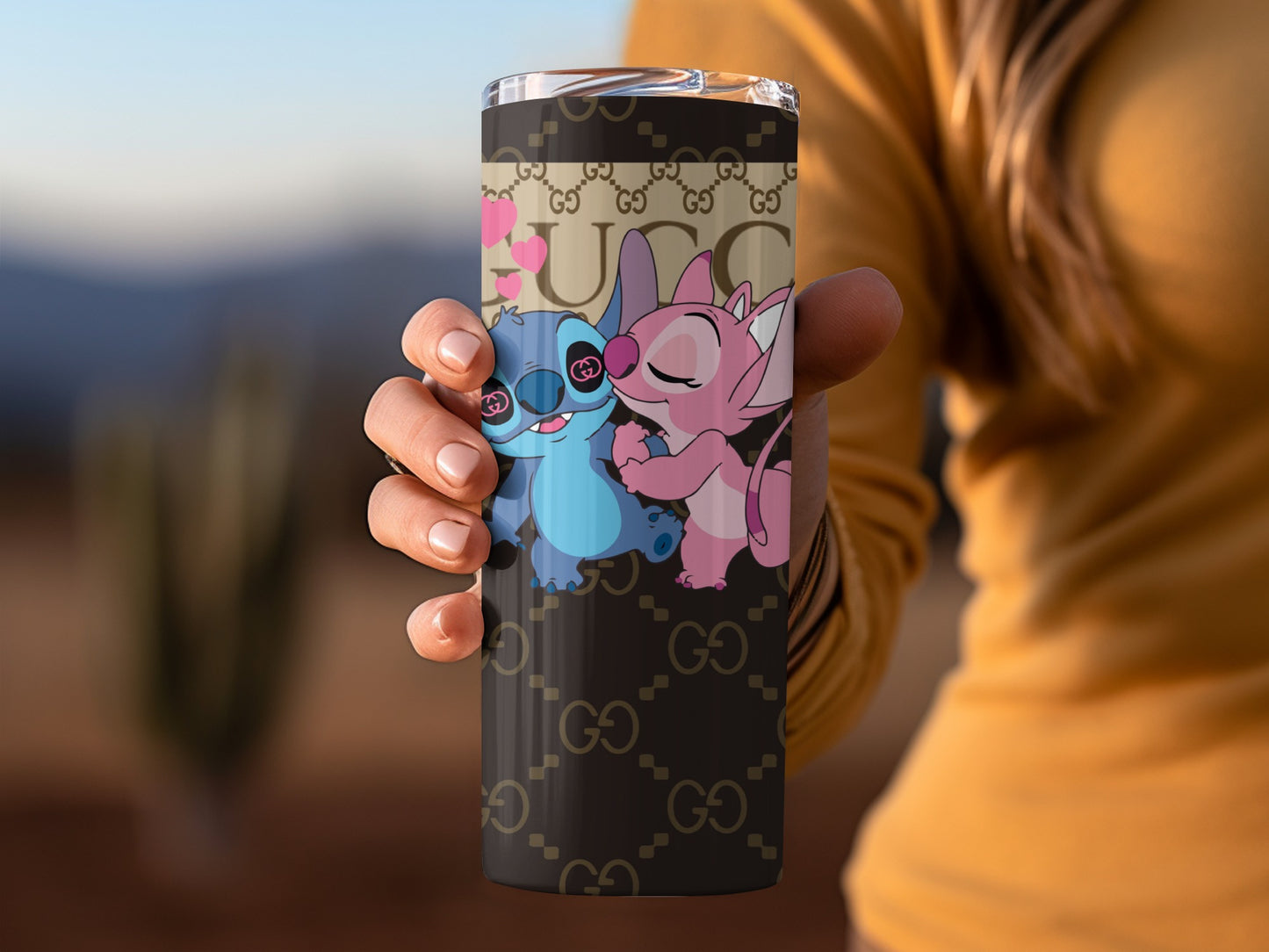 Cute Characters on Stylish Pattern Tumbler Cup