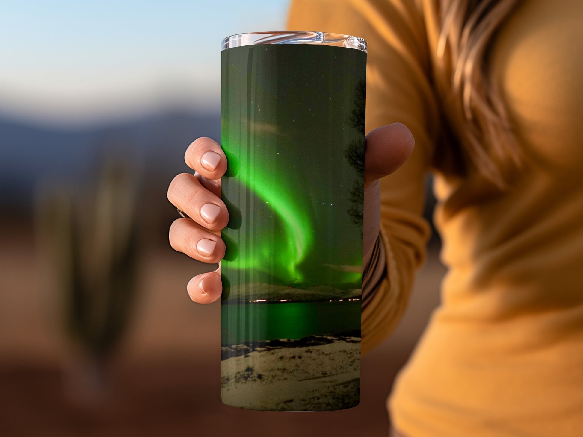 Northern Lights Scenic Tumbler Travel Mug Accessory