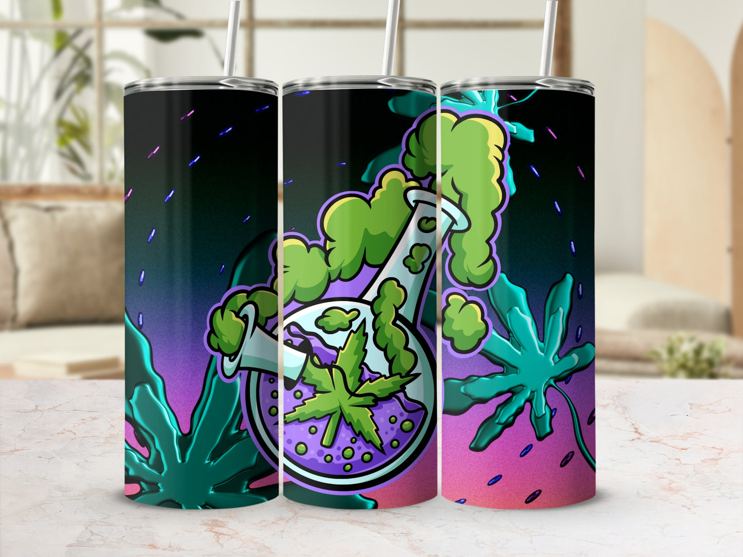 Psychedelic Botanical Art Insulated Tumbler Cup