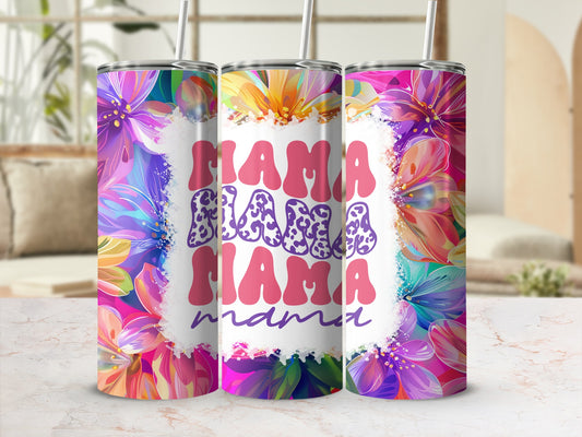 Colorful Floral Mama Design Insulated Tumbler