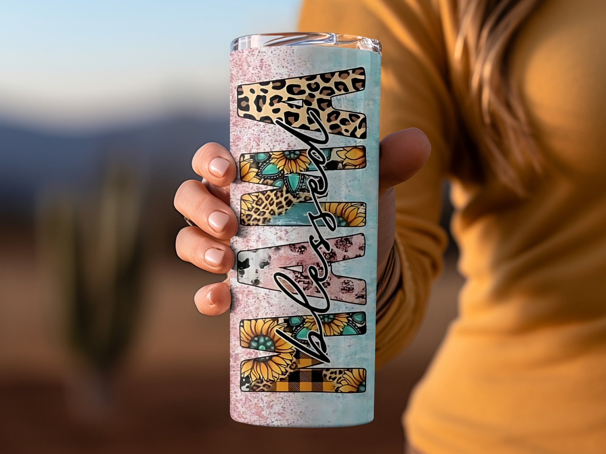 Blessed Animal Print and Floral Tumbler