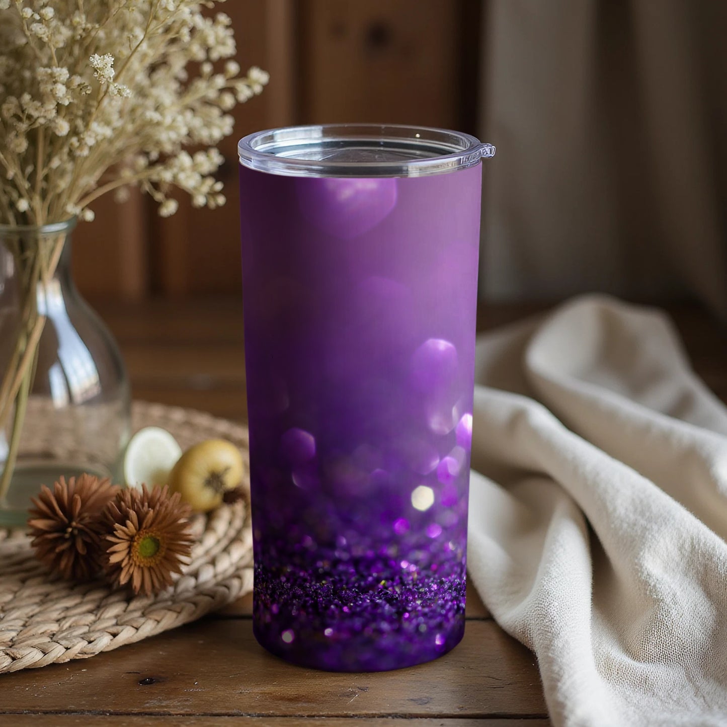 Sparkling Purple Gradient Design Drink Tumbler