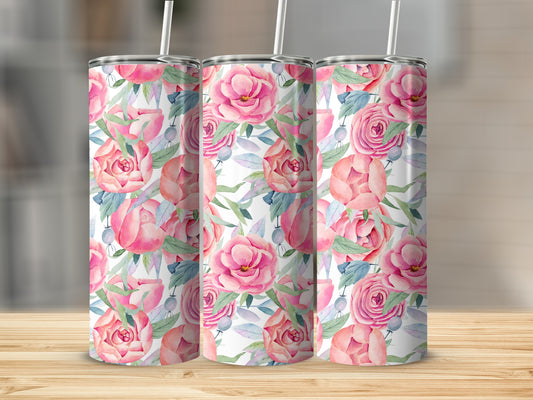 Pink Watercolor Rose Botanical Flower Tumbler product type