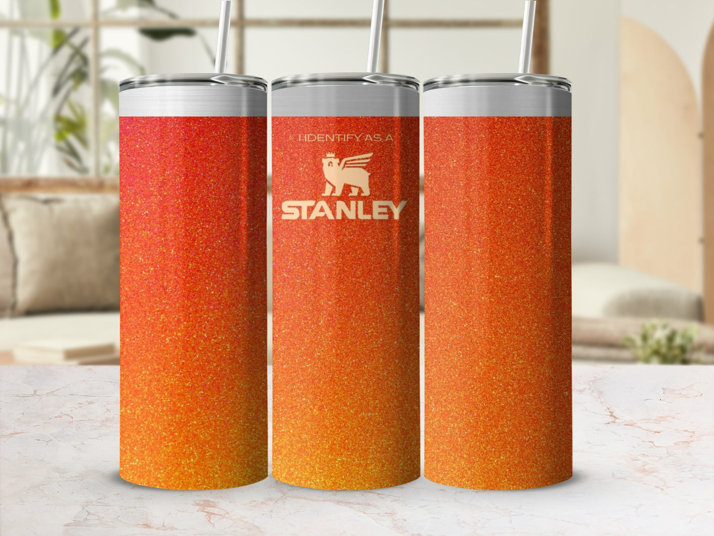 Vibrant Glittery Tumbler with Striking Stanley Logo