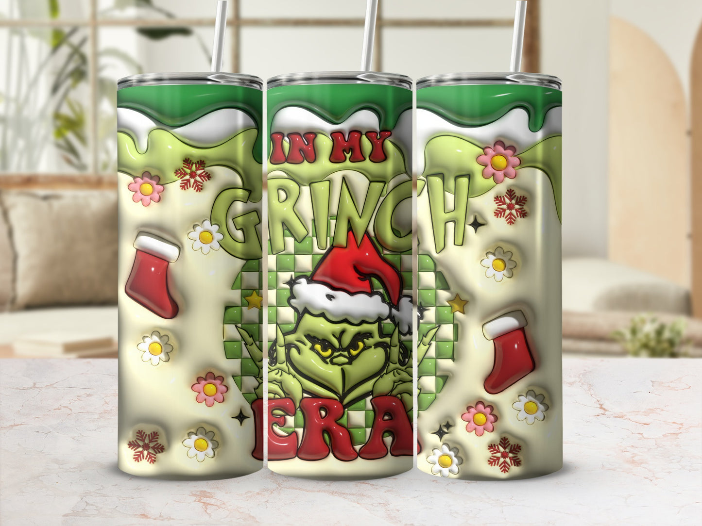 In My Grinch Era Holiday Themed Tumbler