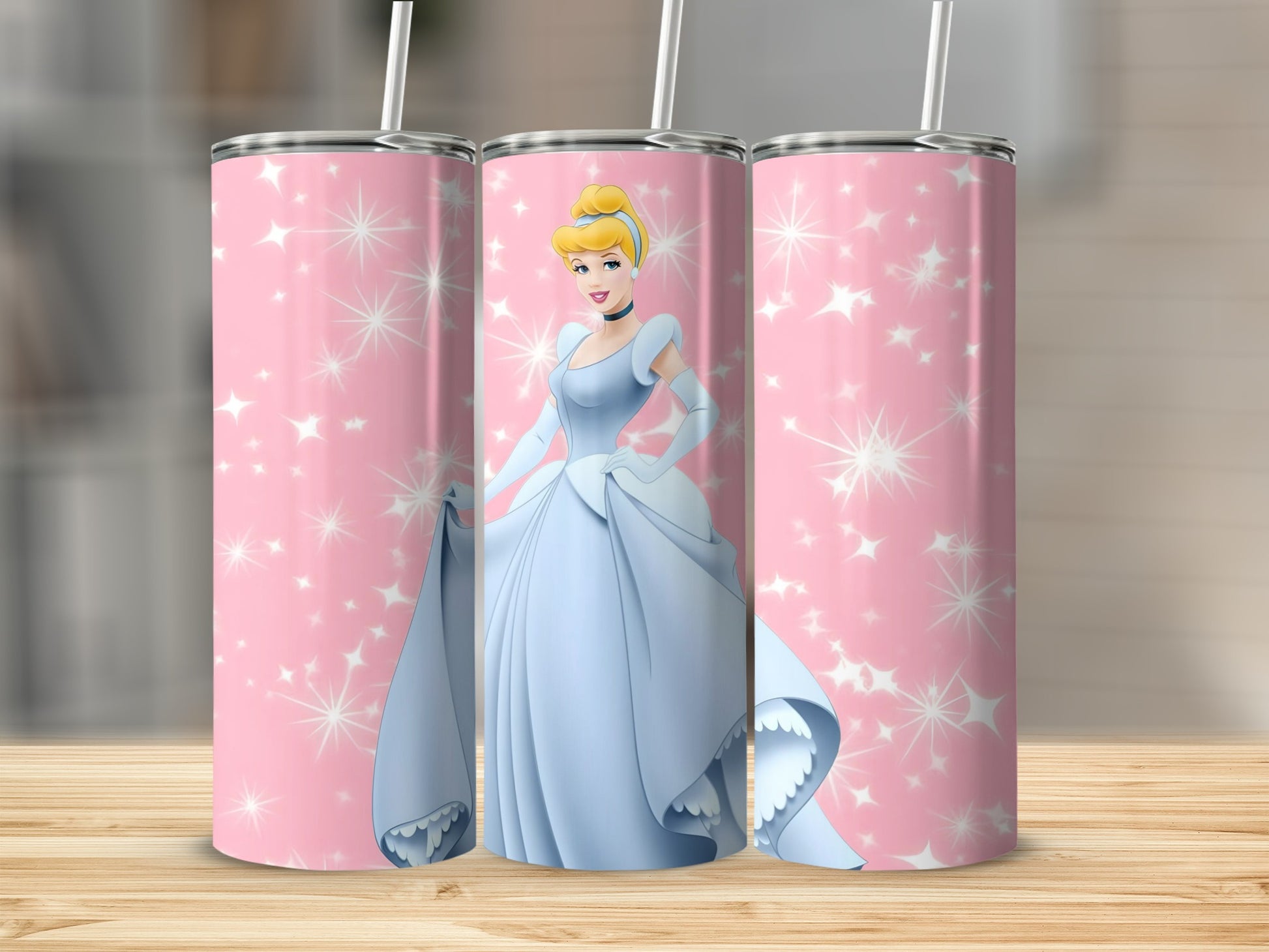 Princess Theme Insulated Tumbler with Straw for Kids