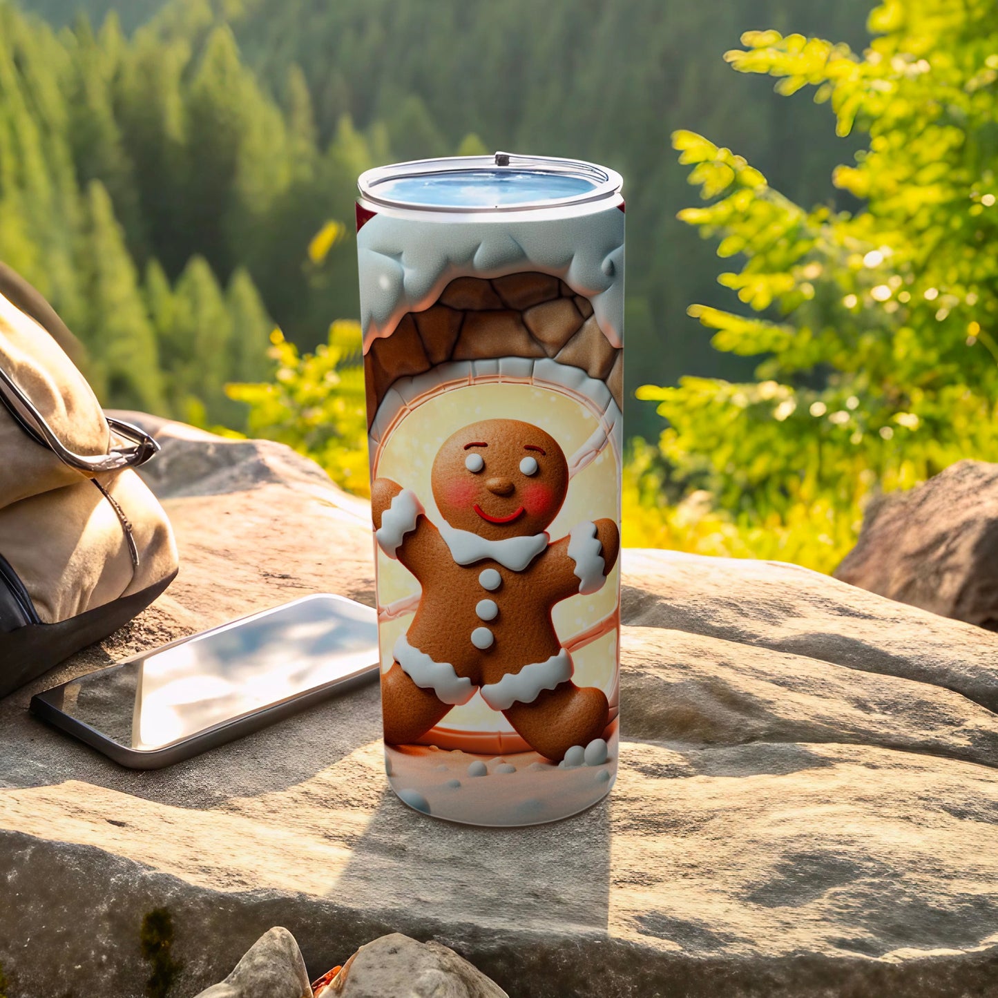 Gingerbread Man Design Insulated Travel Tumbler