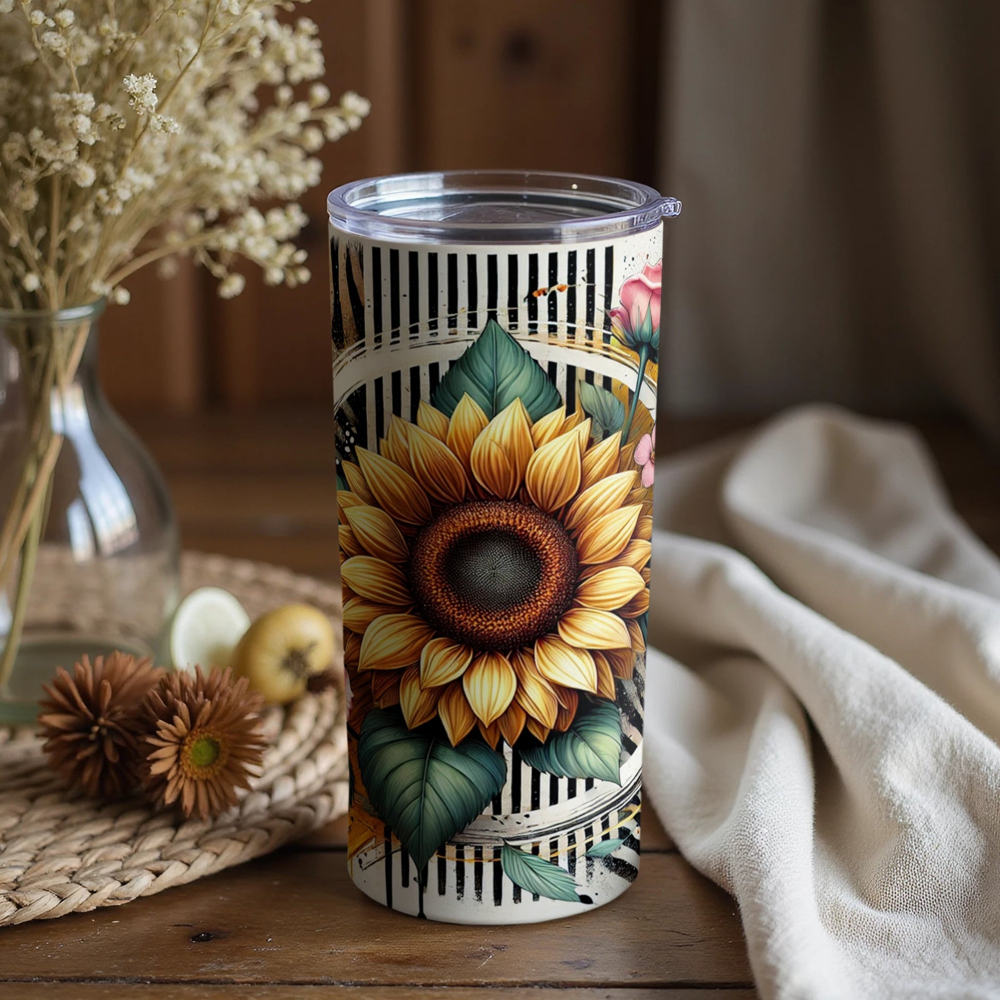 Vibrant Sunflower Tumbler for Your Beverages