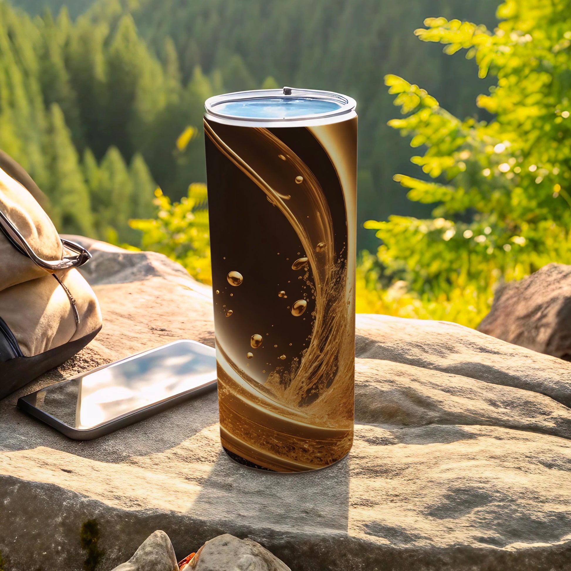 Abstract Brown Gold Liquid Swirl Tumbler product type