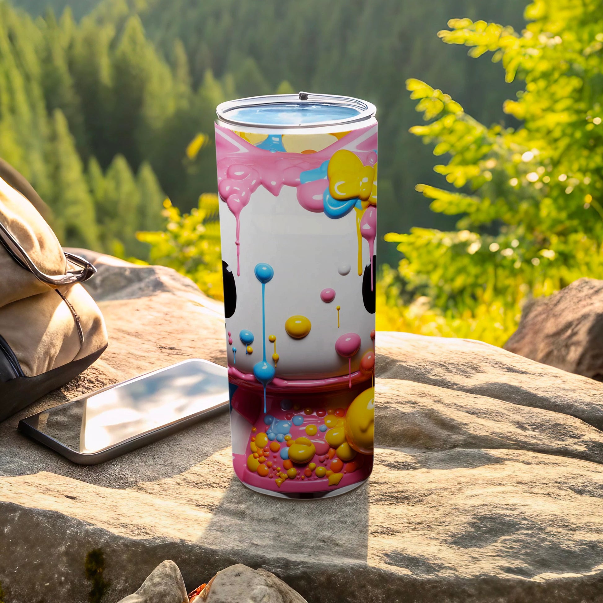 Colorful Abstract Dripping Design Tumbler Product
