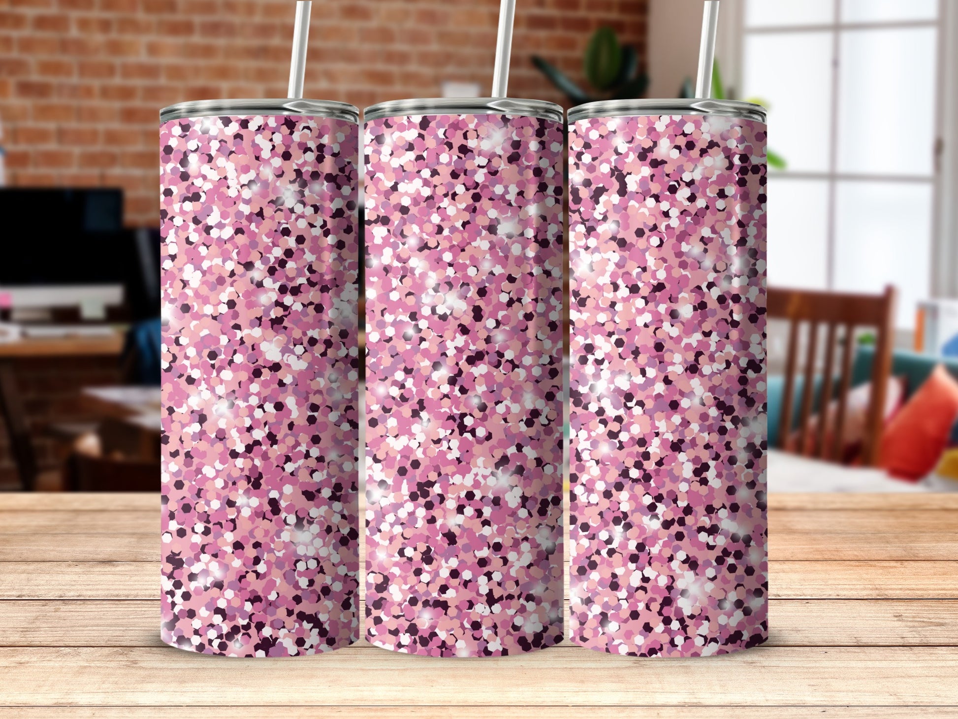 Pink and Purple Abstract Custom Tumbler Design