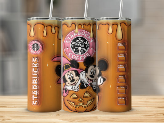 Halloween Mickey and Minnie Starbucks Coffee Tumbler